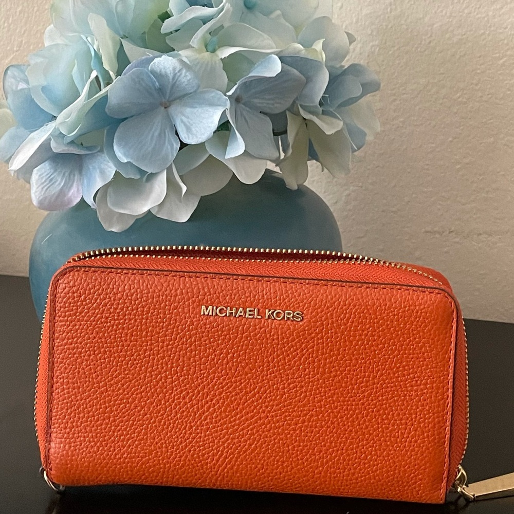 Orange Zip-around Michael Kors Wallet